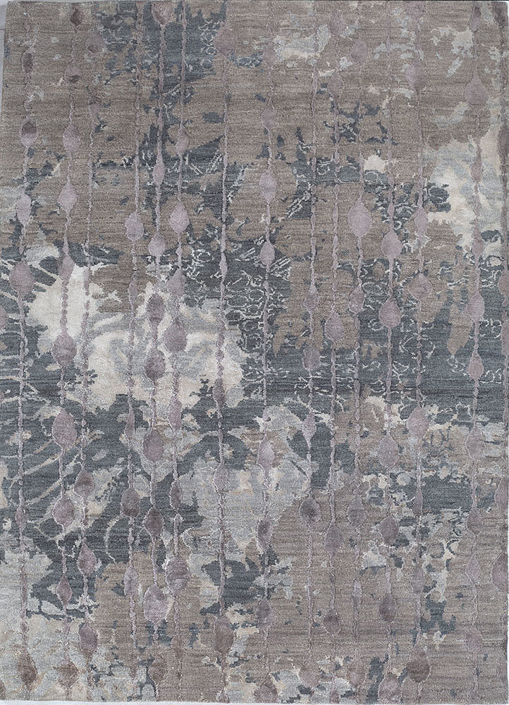 pansy beige and brown wool and bamboo silk Hand Knotted Rug - HeadShot pansy beige and brown wool and bamboo silk Hand Knotted Rug - HeadShot