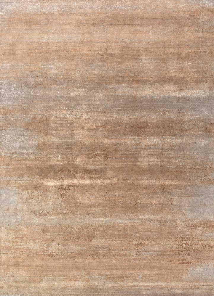  grey and black wool and bamboo silk Hand Knotted Rug