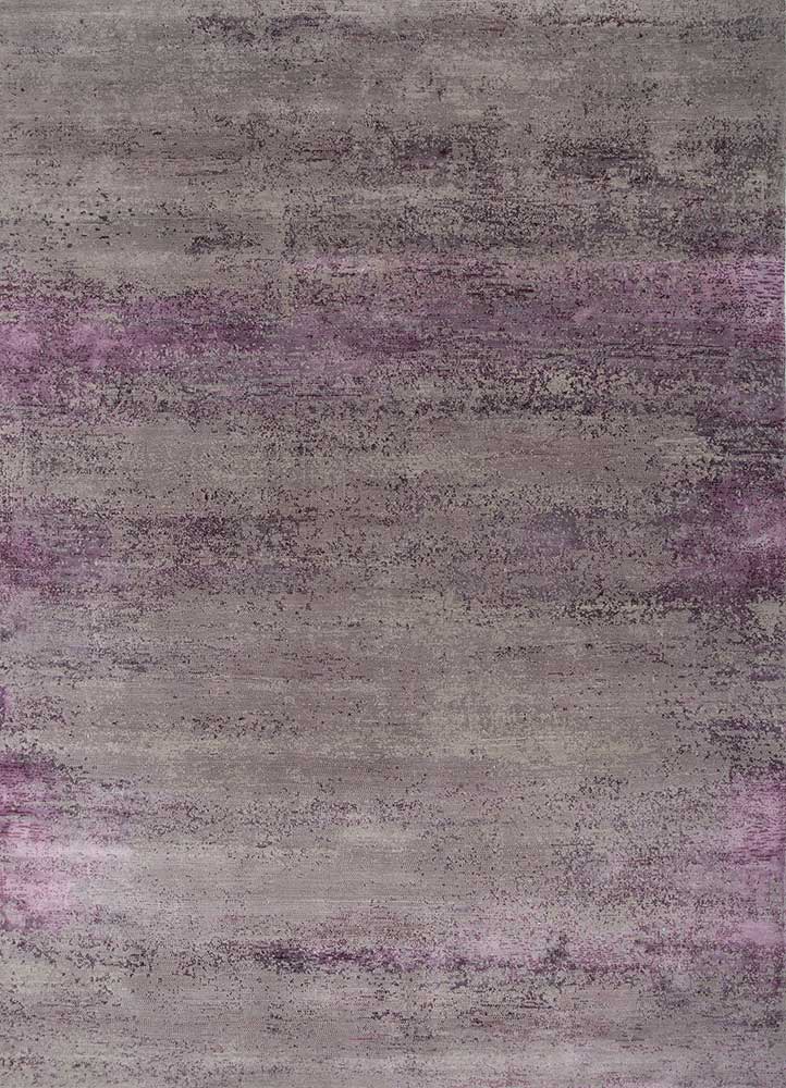  grey and black wool and bamboo silk Hand Knotted Rug