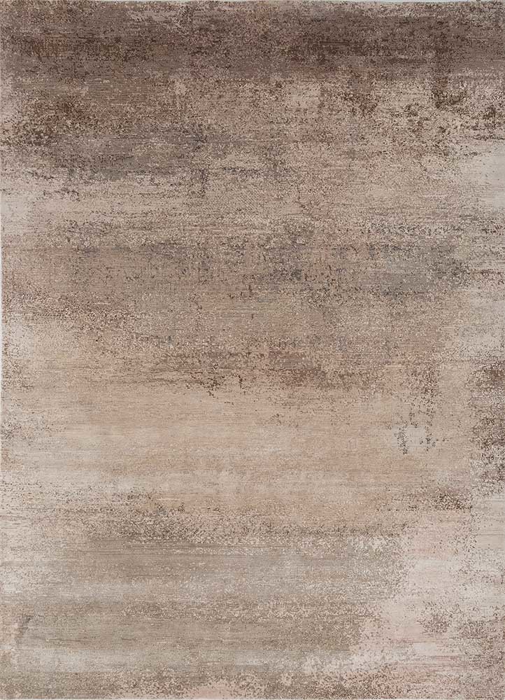  ivory wool and bamboo silk Hand Knotted Rug