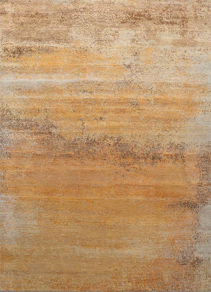  gold wool and bamboo silk Hand Knotted Rug
