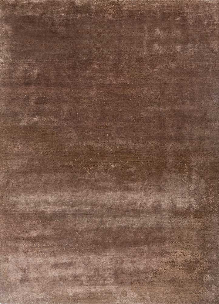  beige and brown wool and bamboo silk Hand Knotted Rug