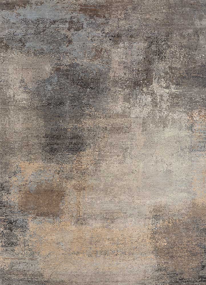  ivory wool and bamboo silk Hand Knotted Rug