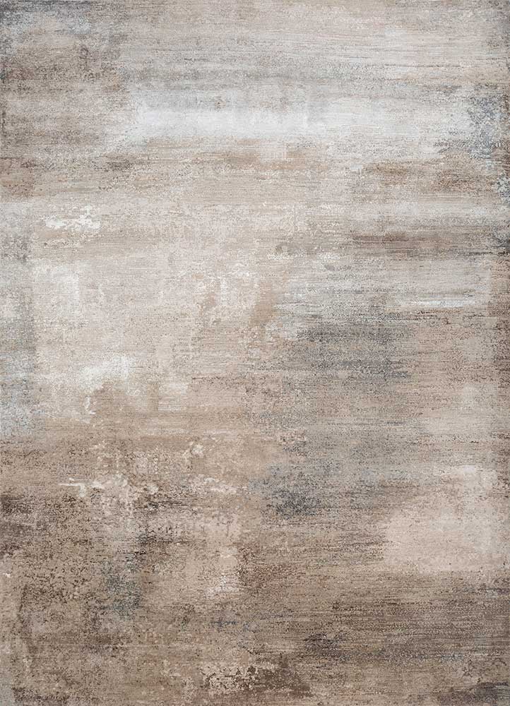  ivory wool and bamboo silk Hand Knotted Rug