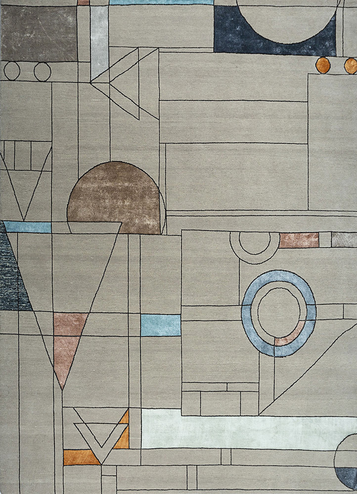 chaos theory by kavi grey and black wool and bamboo silk Hand Knotted Rug - HeadShot chaos theory by kavi grey and black wool and bamboo silk Hand Knotted Rug - HeadShot