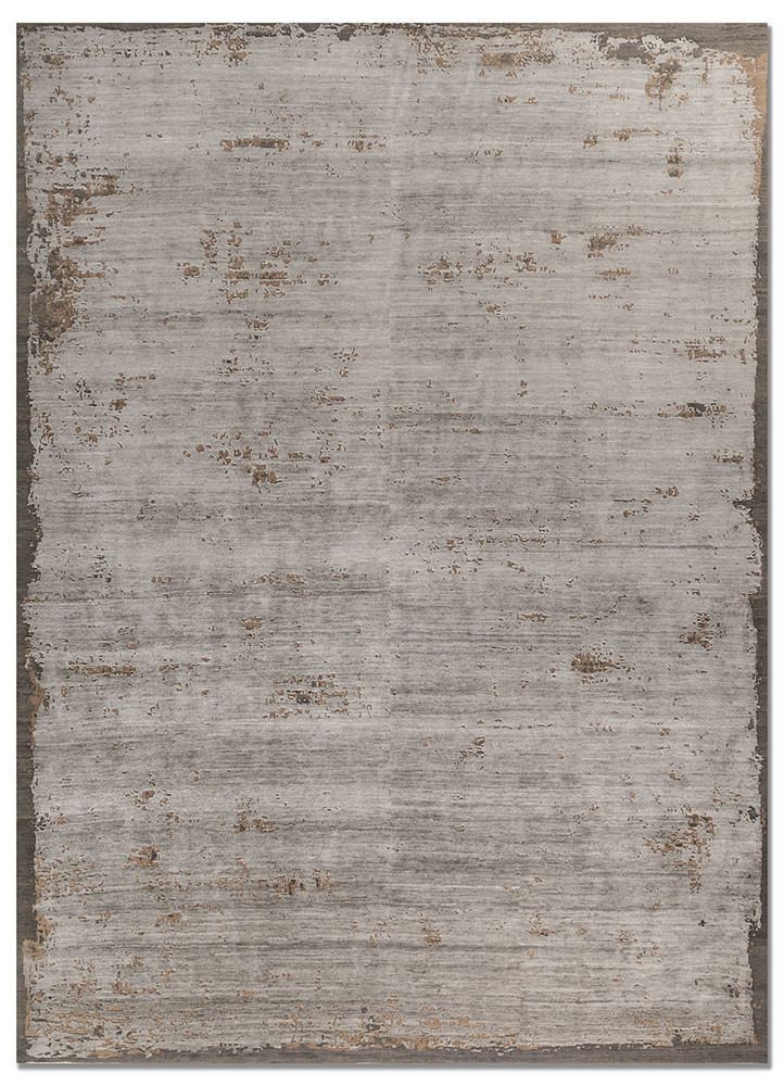  grey and black tencil Hand Knotted Rug