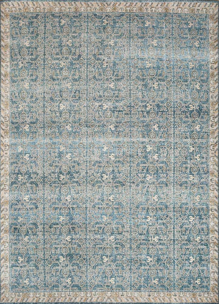 erbe blue wool Hand Knotted Rug - HeadShot