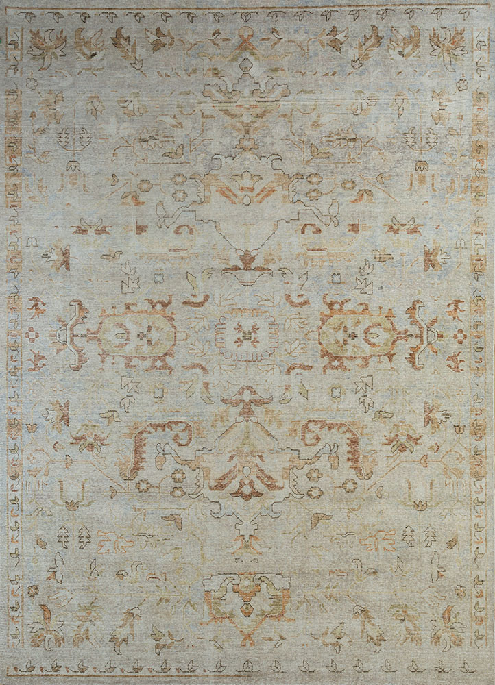  ivory wool Hand Knotted Rug