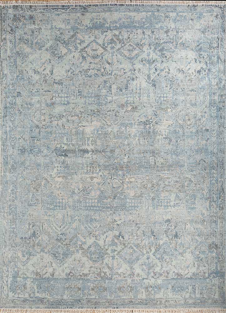 erbe grey and black wool Hand Knotted Rug - HeadShot