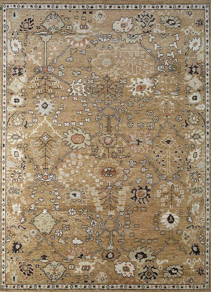 erbe beige and brown wool Hand Knotted Rug - HeadShot erbe beige and brown wool Hand Knotted Rug - HeadShot