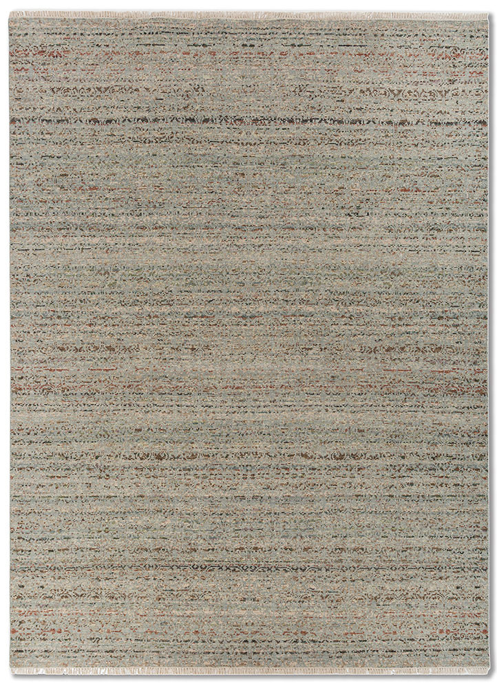  green wool Hand Knotted Rug