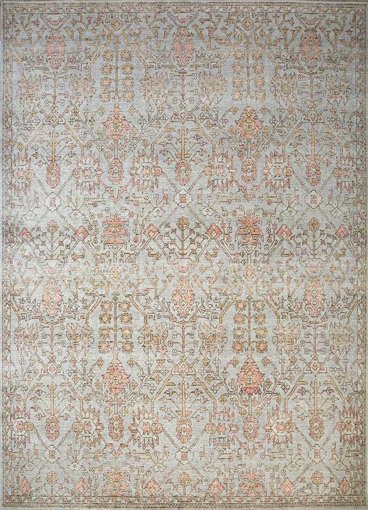  beige and brown wool Hand Knotted Rug