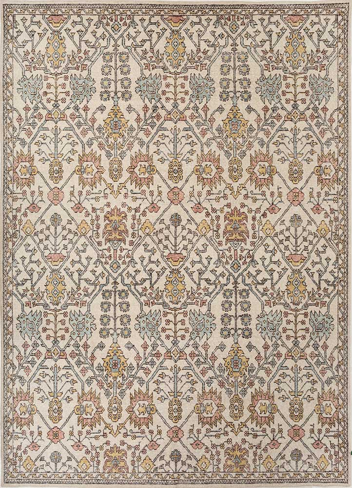 erbe ivory wool Hand Knotted Rug - HeadShot