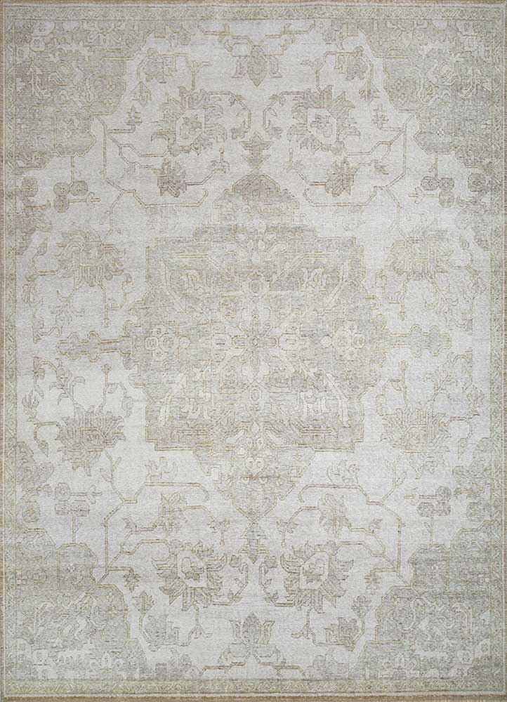 erbe grey and black wool Hand Knotted Rug - HeadShot