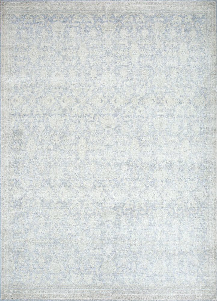  blue wool Hand Knotted Rug