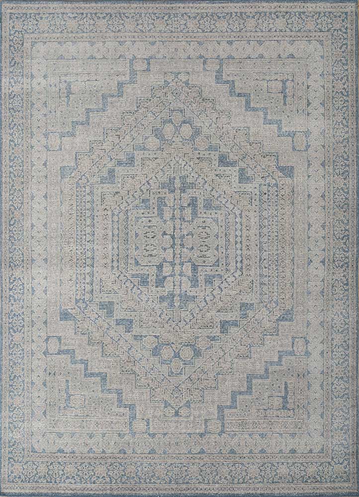 erbe grey and black wool Hand Knotted Rug - HeadShot