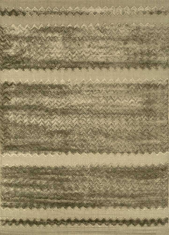 acar green bamboo silk Hand Loom Rug - HeadShot