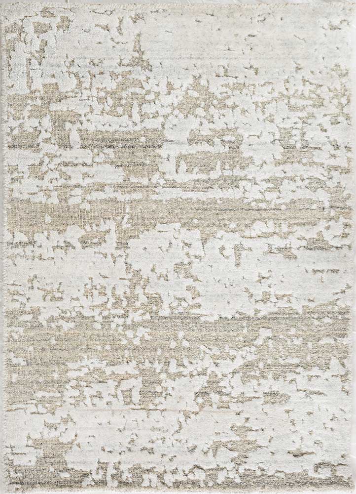 saga beige and brown wool and viscose Hand Loom Rug - HeadShot