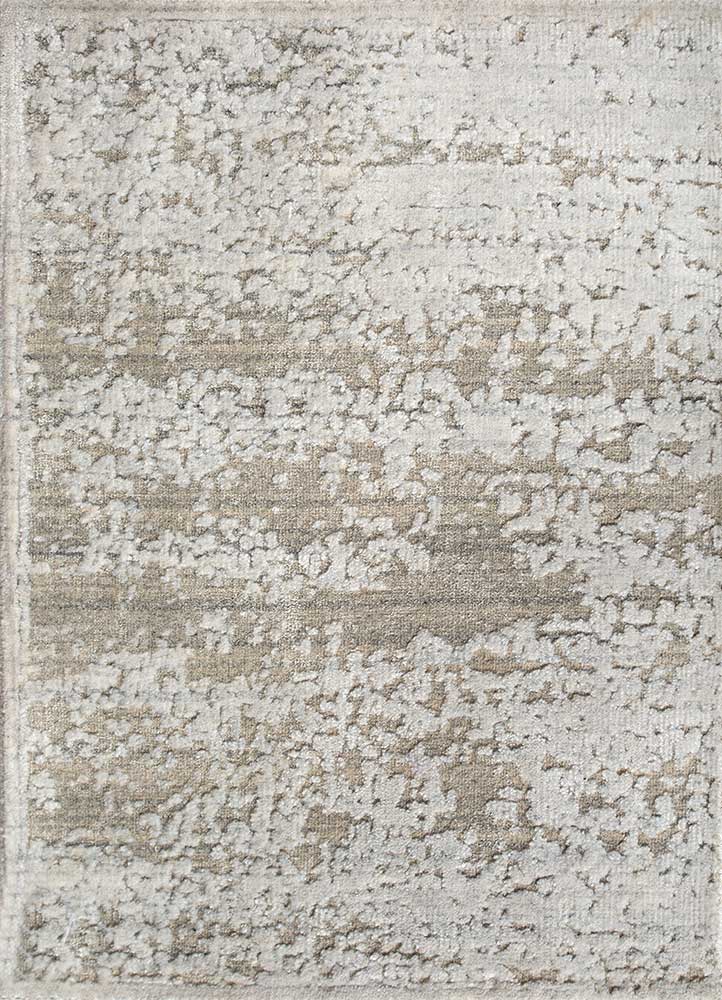 saga beige and brown wool and viscose Hand Loom Rug - HeadShot