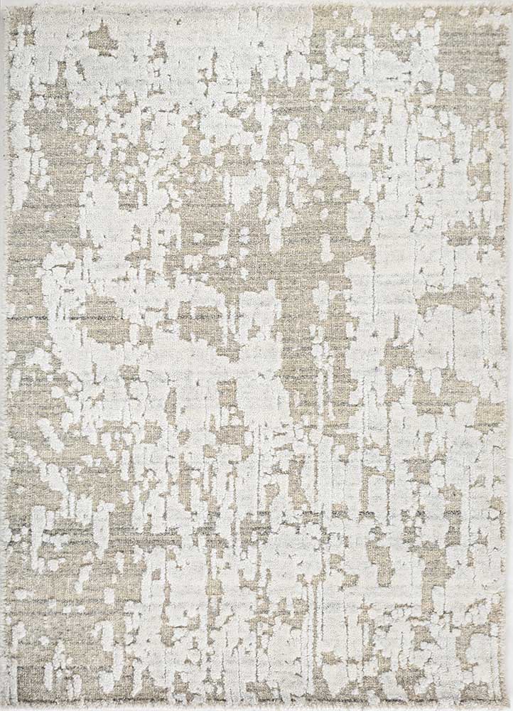 saga beige and brown wool and viscose Hand Loom Rug - HeadShot