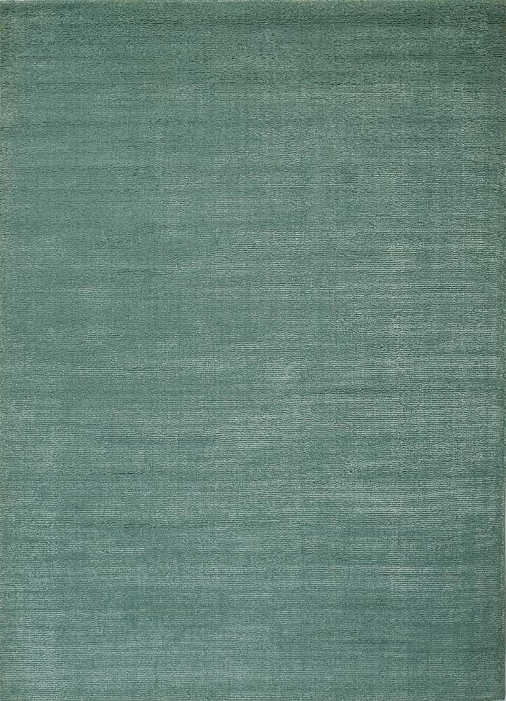 basis green wool and viscose Hand Loom Rug - HeadShot