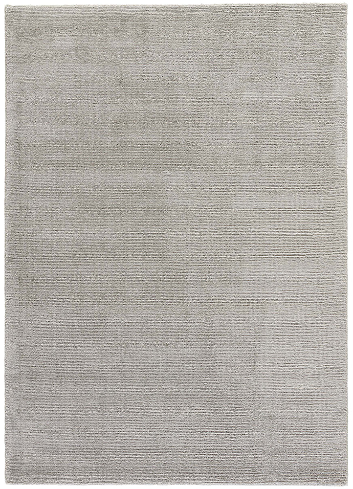 basis grey and black wool and viscose Hand Loom Rug - HeadShot