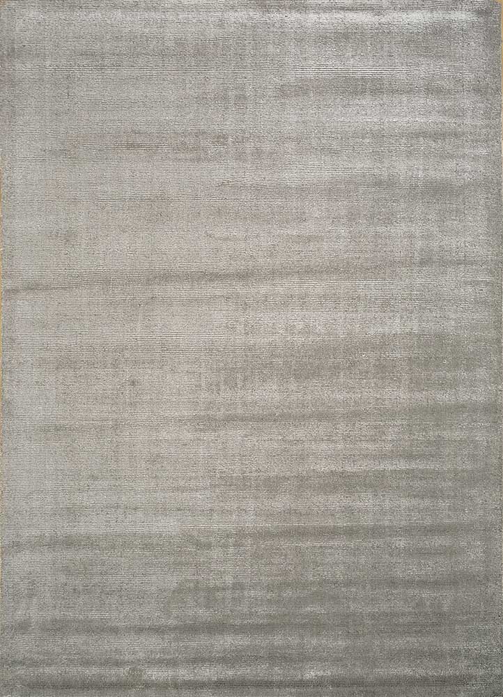  grey and black wool and viscose Hand Loom Rug