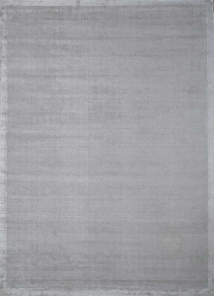 basis grey and black wool and viscose Hand Loom Rug - HeadShot