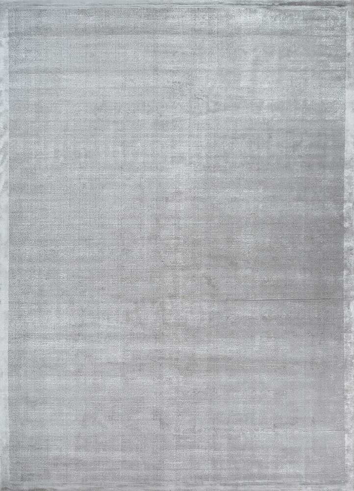  grey and black wool and viscose Hand Loom Rug