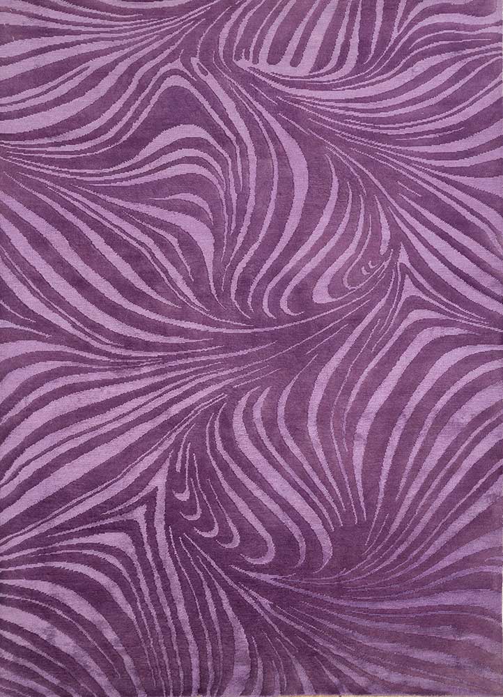 clan pink and purple wool and bamboo silk Hand Knotted Rug - HeadShot