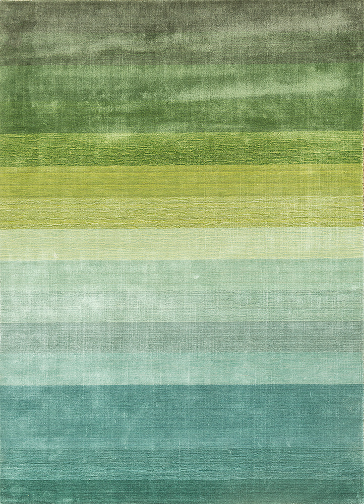 basis green viscose Hand Loom Rug - HeadShot