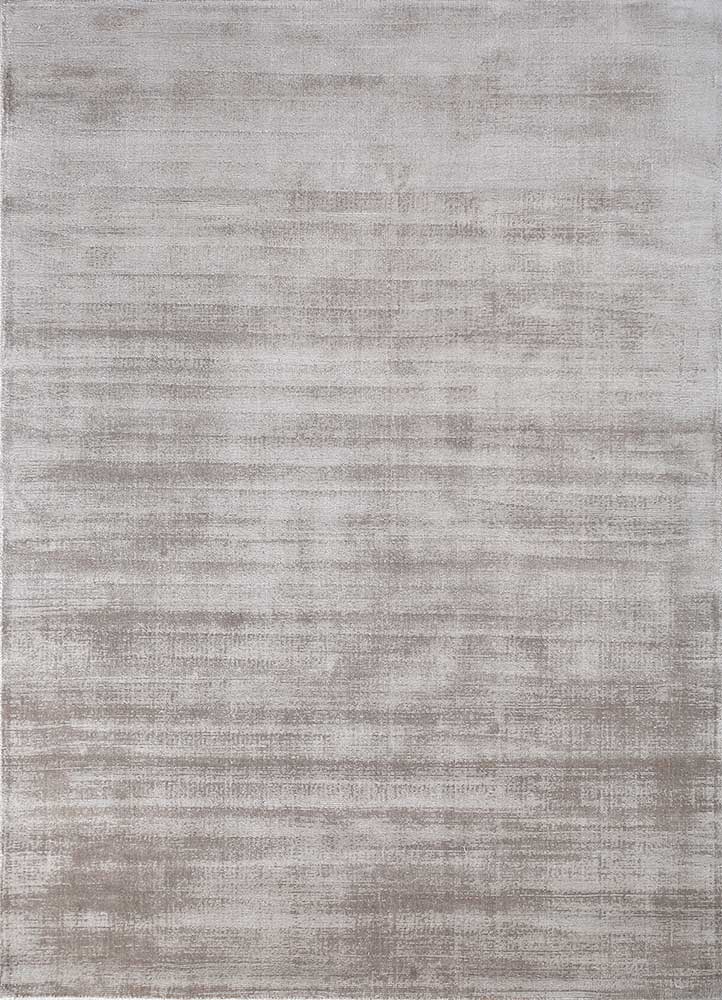  beige and brown viscose Hand Loom Rug