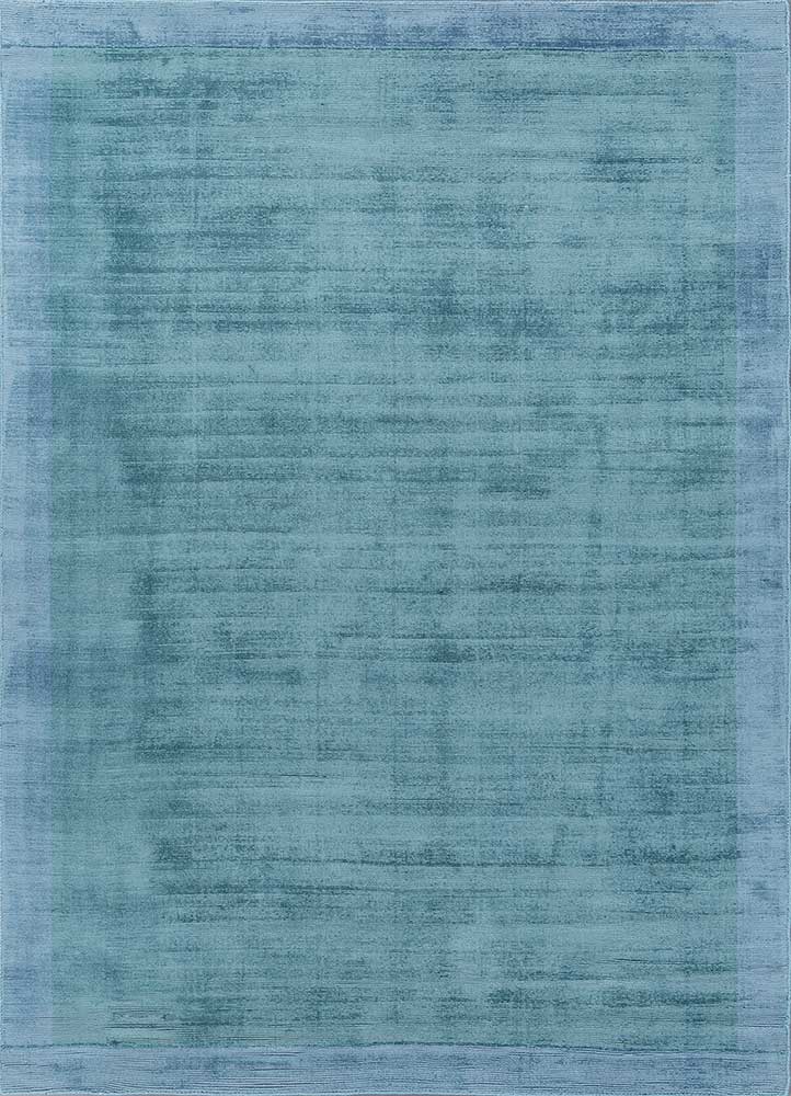 tesoro blue viscose Hand Loom Rug - HeadShot