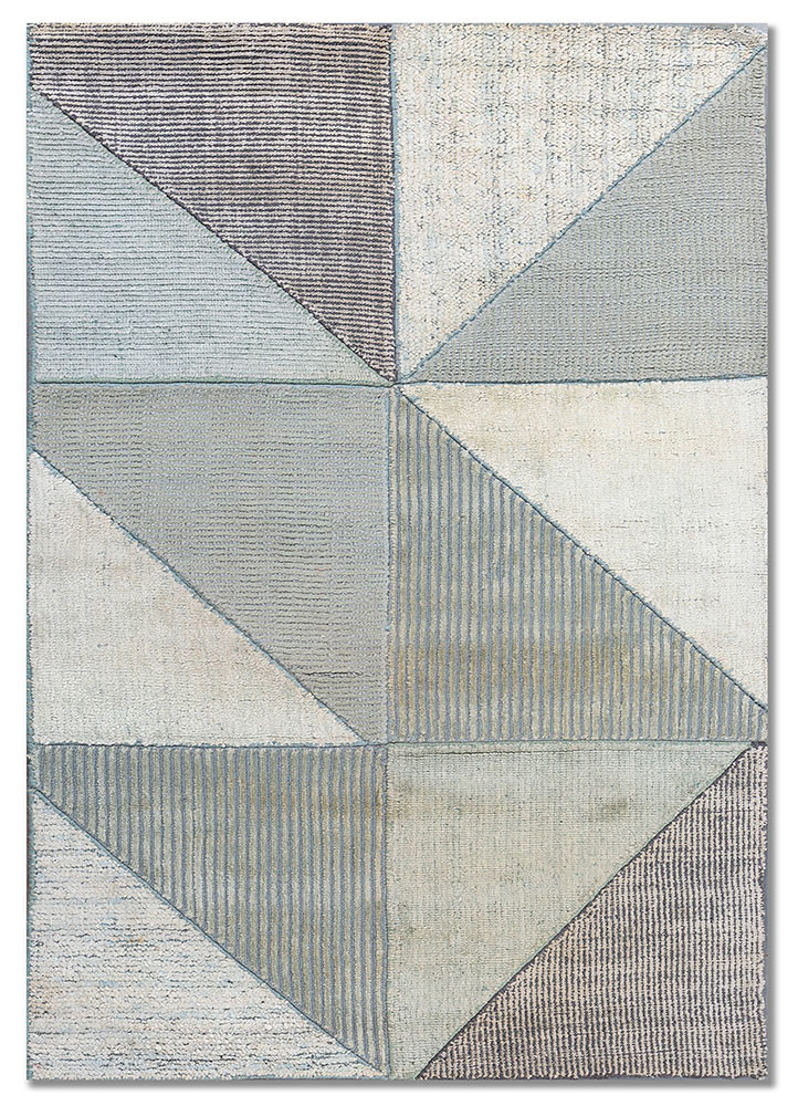  ivory wool and bamboo silk Hand Loom Rug