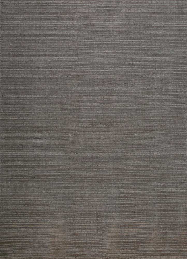  grey and black wool and bamboo silk Hand Loom Rug