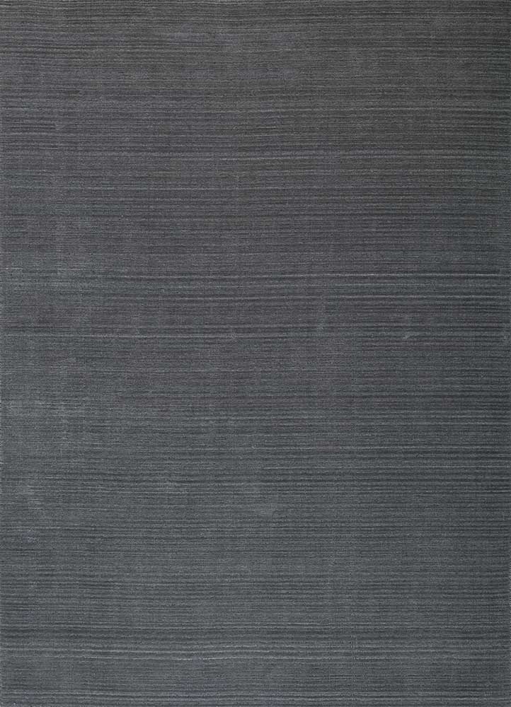  grey and black wool and bamboo silk Hand Loom Rug