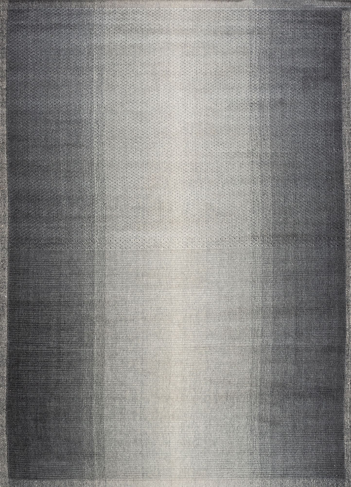 jean grey and black wool Hand Loom Rug - HeadShot