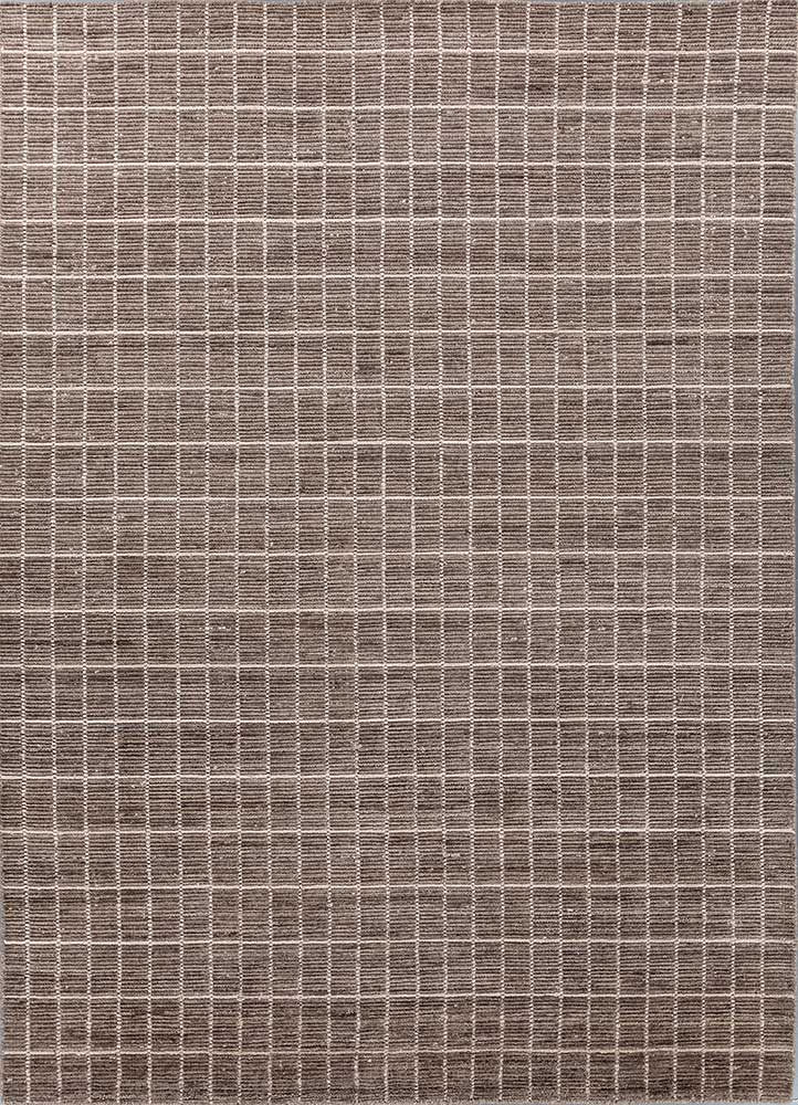 acar beige and brown wool Hand Loom Rug - HeadShot