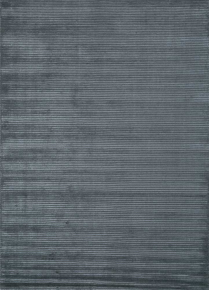  grey and black wool and viscose Hand Loom Rug