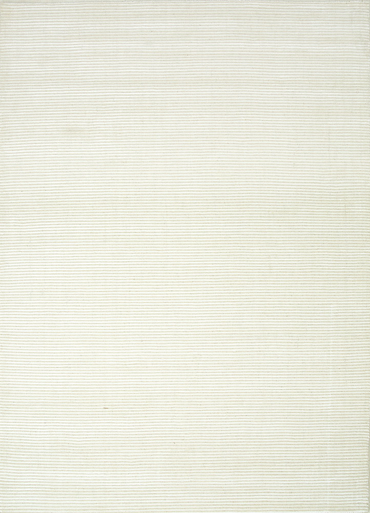  ivory wool and viscose Hand Loom Rug