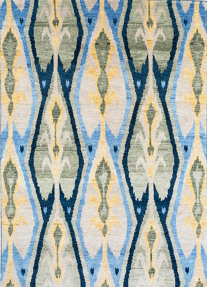  blue wool Hand Knotted Rug