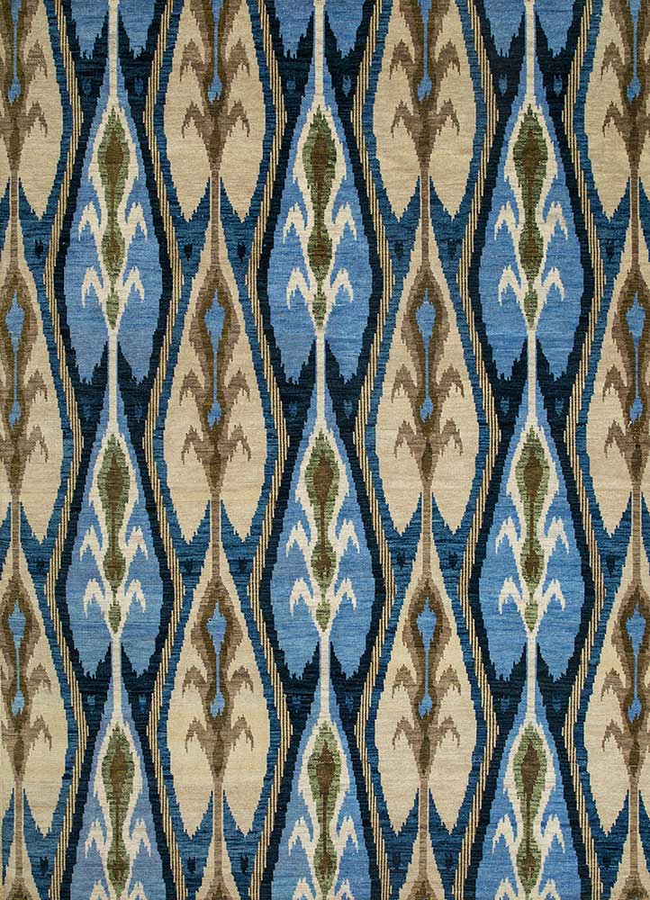  blue wool Hand Knotted Rug