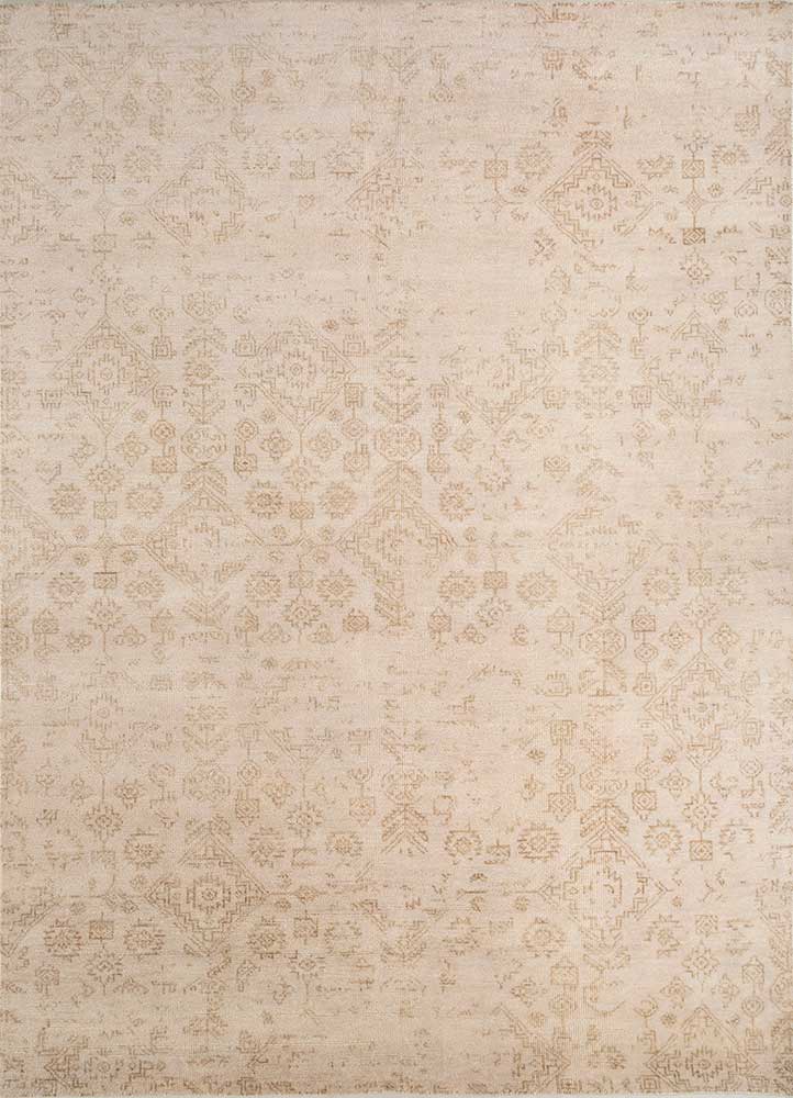  ivory wool Hand Knotted Rug