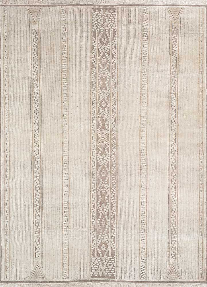  ivory wool Hand Knotted Rug