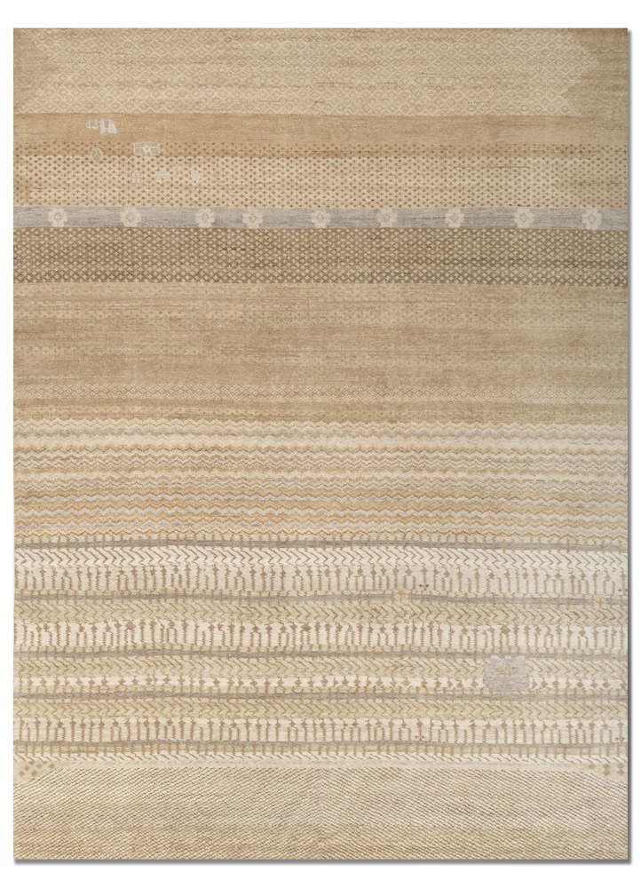  ivory wool Hand Knotted Rug