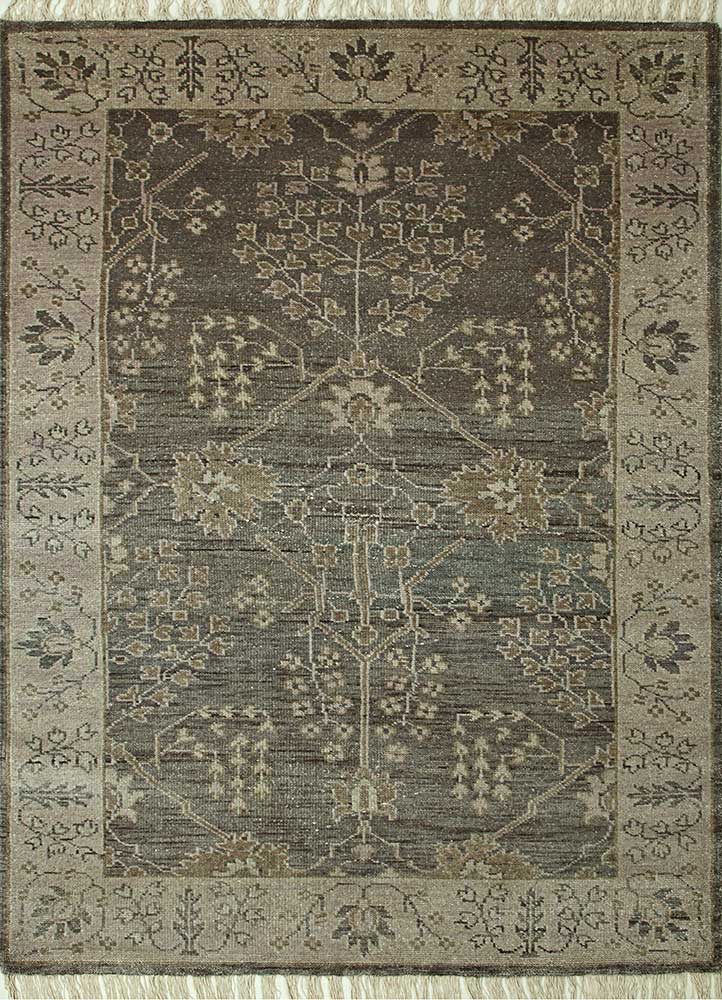  grey and black wool Hand Knotted Rug