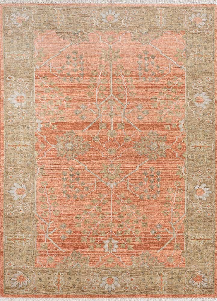 savana red and orange wool Hand Knotted Rug - HeadShot savana red and orange wool Hand Knotted Rug - HeadShot