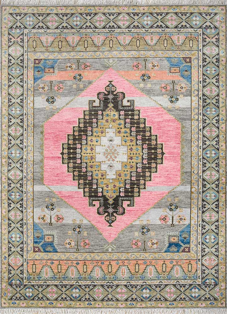 savana multi wool Hand Knotted Rug - HeadShot