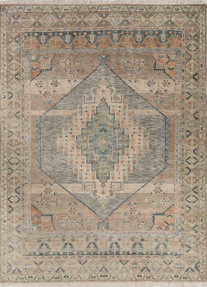  ivory wool Hand Knotted Rug