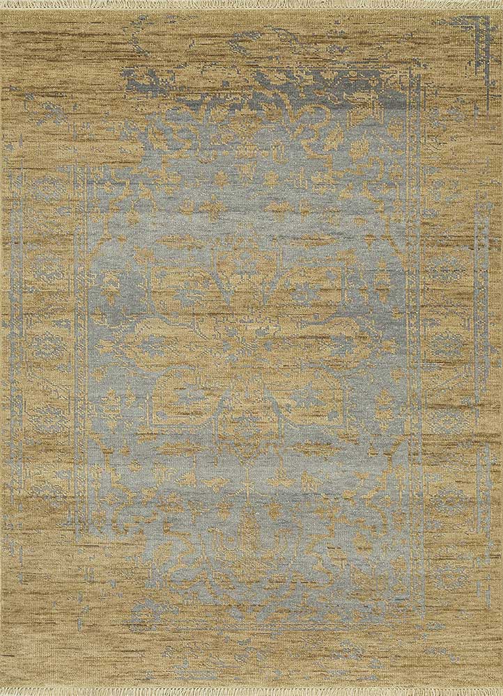 savana grey and black wool Hand Knotted Rug - HeadShot